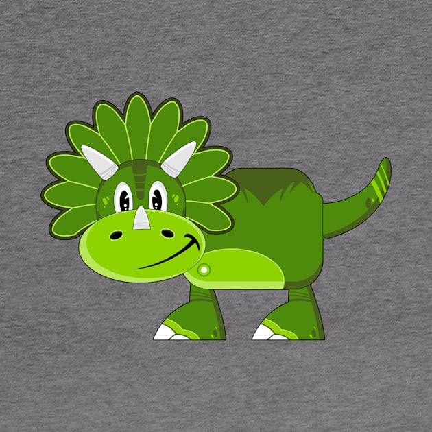 Cute Cartoon Triceratops Dinosaur by markmurphycreative